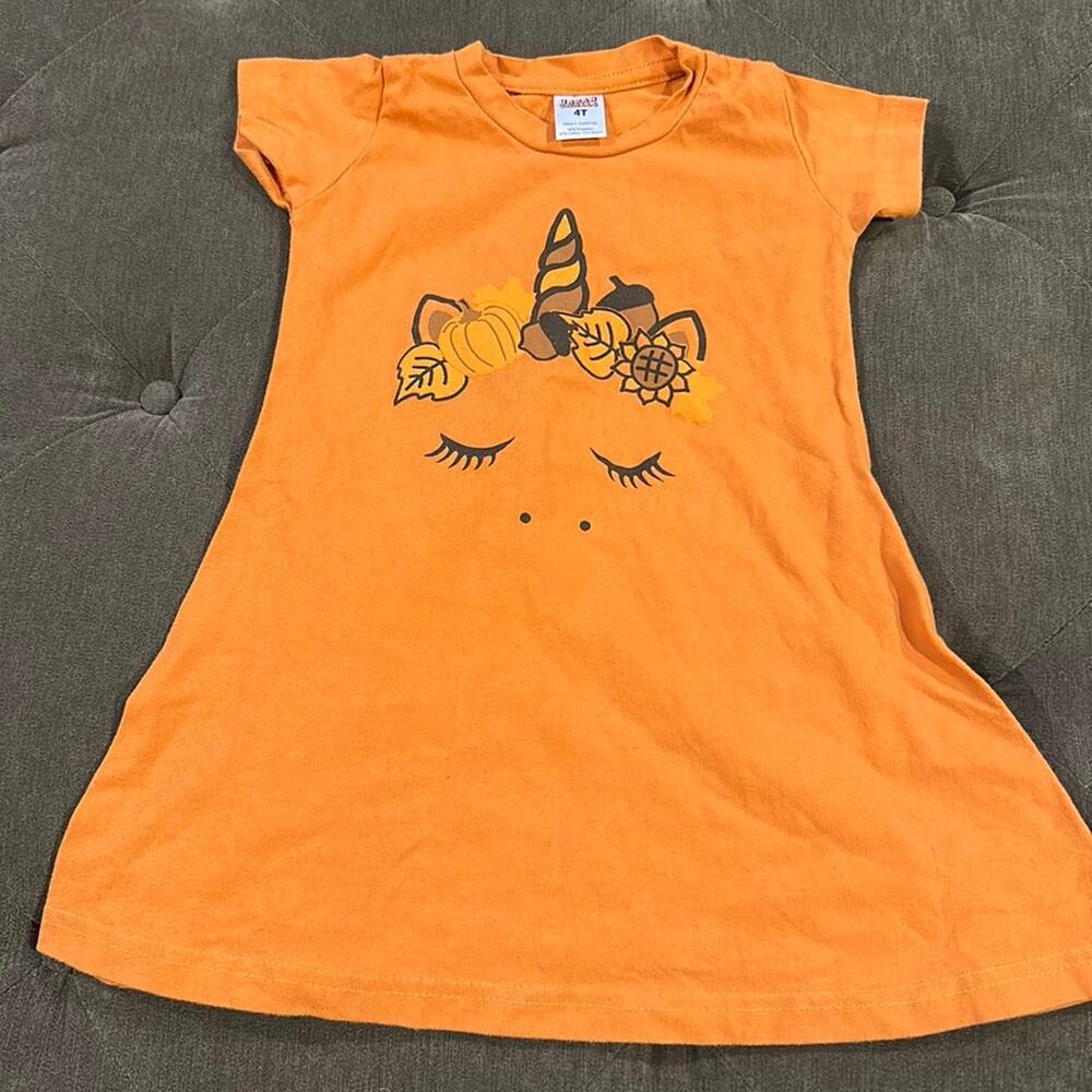 Urban smalls fall unicorn dress size 4T
